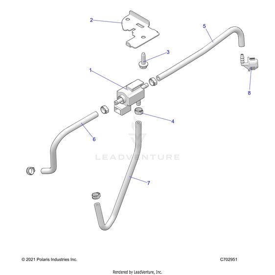 An Image of a Genuine Polaris Parts Schematic Diagram showing the schematic - ENGINE: TURBO BOOST VALVE - 2024 POLARIS RZR TURBO R SPORT