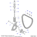 DRIVE TRAIN: CHAIN TENSIONER AND SPROCKET - 2022 POLARIS RZR 200