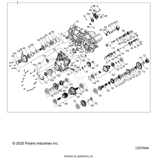 An Image of a Genuine Polaris Parts Schematic Diagram showing the schematic - DRIVE TRAIN: GEARCASE INTERNALS MAIN - 2026 POLARIS RZR PRO R RACE