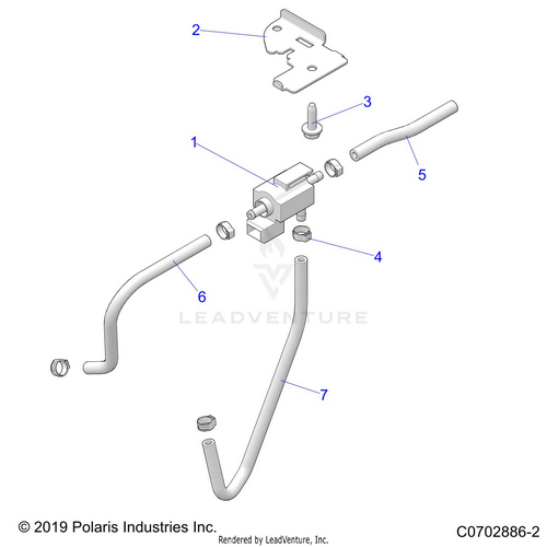 An Image of a Genuine Polaris Parts Schematic Diagram showing the schematic - ENGINE: TURBO BOOST VALVE - 2021 POLARIS RZR PRO XP ULTIMATE ROCKFORD LE