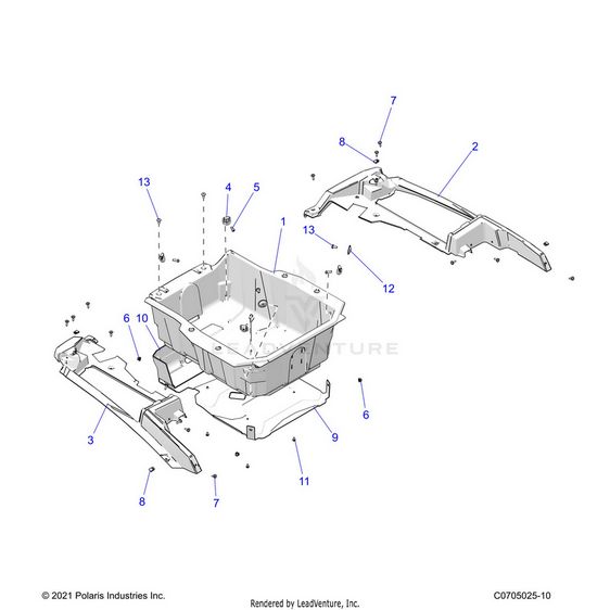 An Image of a Genuine Polaris Parts Schematic Diagram showing the schematic - BODY: REAR RACK - 2024 POLARIS RZR XP 4 1000 SPORT