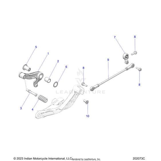 Line drawing of the Shifter Mid Black | [Includes 1 4] by Polaris, showing labeled parts like shift lever, linkage rod, connectors, and bolts. Each factory-direct Polaris OEM part is clearly numbered for easy reference.