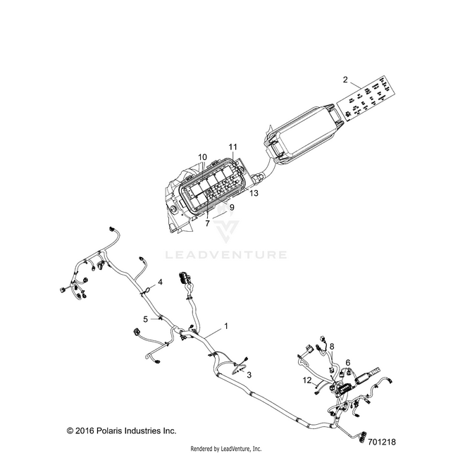 An Image of a Genuine Polaris Parts Schematic Diagram showing the schematic - ELECTRICAL: WIRE HARNESS - 2017 POLARIS RZR XP 4 1000