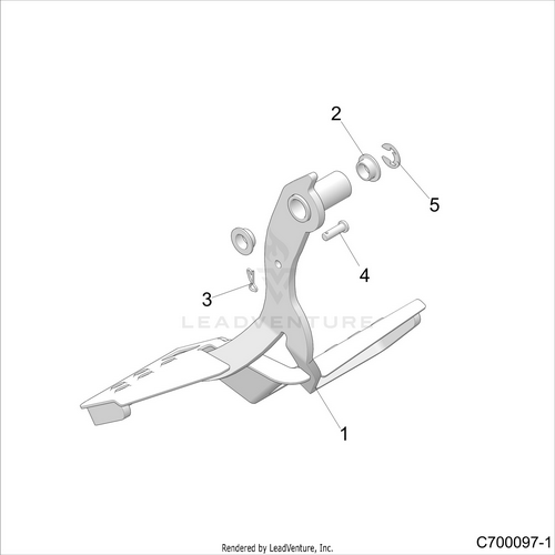 An Image of a Genuine Polaris Parts Schematic Diagram showing the schematic - BRAKES: PEDAL - 2018 POLARIS RZR RS1