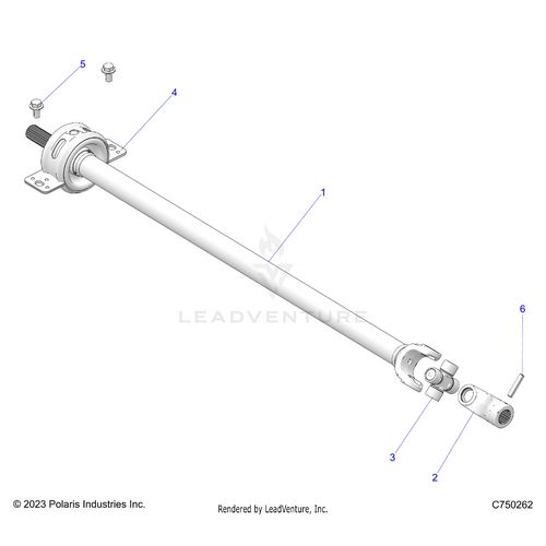 An Image of a Genuine Polaris Parts Schematic Diagram showing the schematic - DRIVE TRAIN: PROP SHAFT FRONT - 2026 POLARIS RZR PRO S 4 ULTIMATE EVAP LE