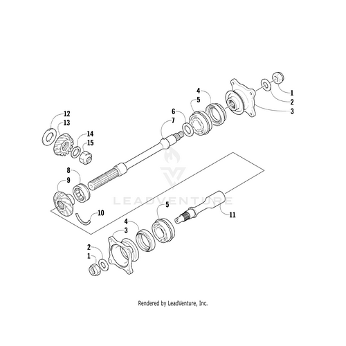 Exploded diagram of mechanical assembly with labeled parts like the Gear (Use 0822-146-H1 0822-147-H2) by Arctic Cat—ideal for identifying or sourcing Arctic Cat OEM parts in the correct assembly order.
