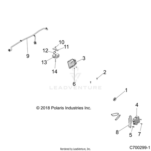 An Image of a Genuine Polaris Parts Schematic Diagram showing the schematic - ELECTRICAL: ECU REG ETC. - 2020 POLARIS RZR S 1000 EPS