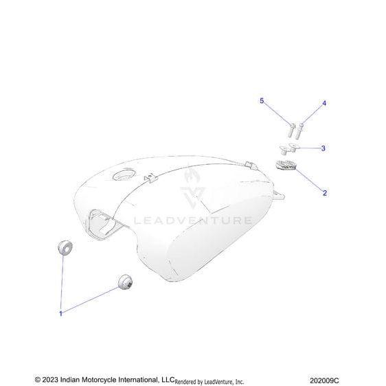 Line drawing features a Dart Hxfl M8 Seat Retentn 28Mm by Polaris, with five labeled OEM parts including mounting hardware and small components in an exploded assembly view. Find more at Witchdoctors.com.