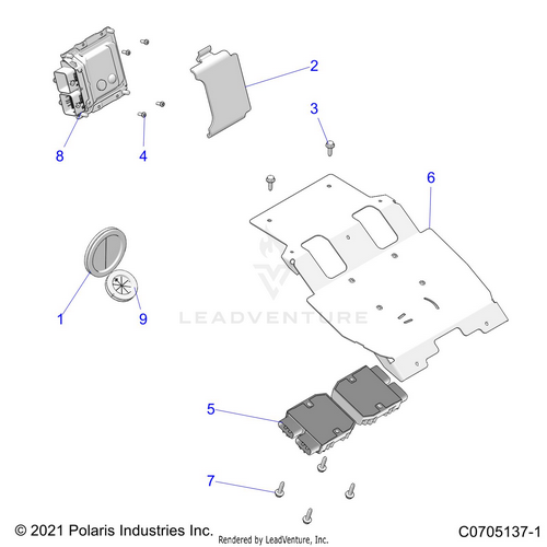 An Image of a Genuine Polaris Parts Schematic Diagram showing the schematic - ELECTRICAL: ECU REGULATOR ETC. - 2023 POLARIS RZR PRO XP 4 SPORT