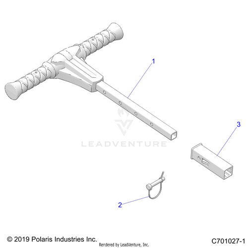 An Image of a Genuine Polaris Parts Schematic Diagram showing the schematic - BODY: GRAB BAR PASSENGER - 2024 POLARIS RZR TRAIL S 1000 ULTIMATE