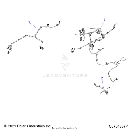 An Image of a Genuine Polaris Parts Schematic Diagram showing the schematic - ELECTRICAL: WIRE HARNESS PERIPHERAL - 2021 POLARIS RZR PRO XP PREMIUM
