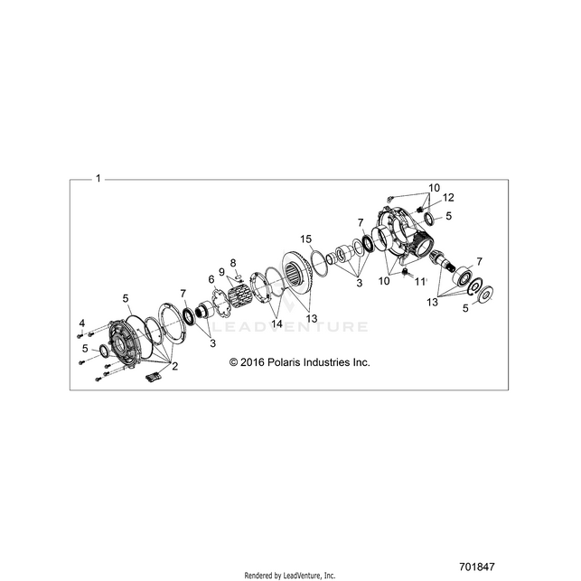 An Image of a Genuine Polaris Parts Schematic Diagram showing the schematic - DRIVE TRAIN: FRONT GEARCASE - 2021 POLARIS RZR XP 1000 HIGH LIFTER