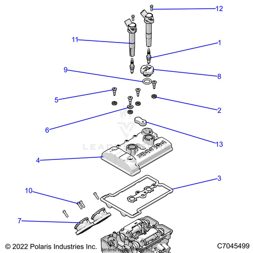 An Image of a Genuine Polaris Parts Schematic Diagram showing the schematic - ENGINE: THROTTLE BODY AND VALVE COVER - 2023 POLARIS RZR PRO XP 4 PREMIUM