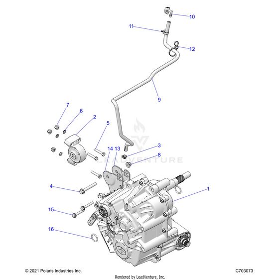 An Image of a Genuine Polaris Parts Schematic Diagram showing the schematic - DRIVE TRAIN: MAIN GEARCASE MOUNTING - 2026 POLARIS RZR XP 4 1000 ULTIMATE