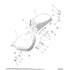 Exploded diagram showing components and fasteners for mounting a motorcycle seat and backrest, featuring Indian Motorcycle OEM parts like the seat, backrest, bolts, washers, and Polaris Bushing Compression Lmter M6 2—all clearly labeled.