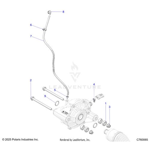 An Image of a Genuine Polaris Parts Schematic Diagram showing the schematic - DRIVE TRAIN: FRONT GEARCASE MOUNTING - 2026 POLARIS RZR XP S 1000 ULTIMATE