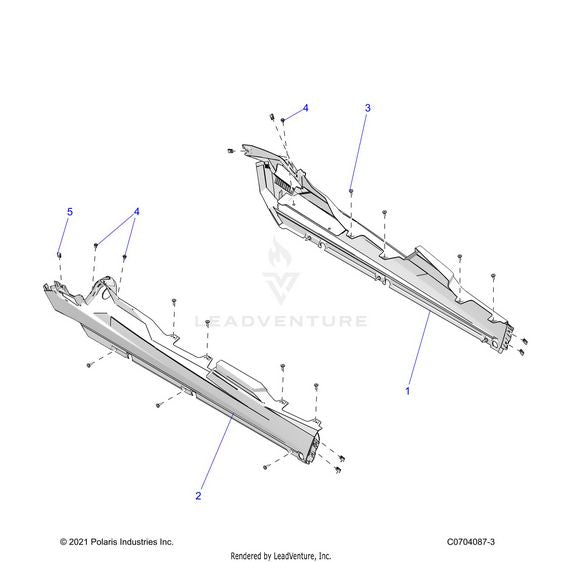 An Image of a Genuine Polaris Parts Schematic Diagram showing the schematic - BODY: ROCKER PANELS - 2026 POLARIS RZR XP S 4 1000 ULTIMATE