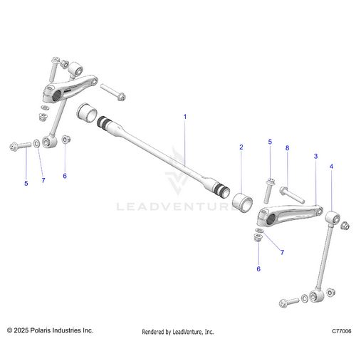 An Image of a Genuine Polaris Parts Schematic Diagram showing the schematic - SUSPENSION: FRONT STABILIZER BAR - 2026 POLARIS RZR PRO R RACE