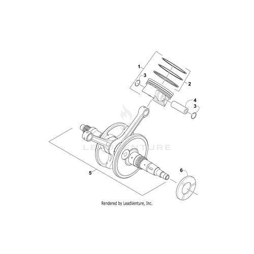 Exploded diagram showing engine crankshaft assembly parts, including the Arctic Cat Piston 93 mm Set (Inc. 2-4), piston rings, connecting rod, crankshaft, gear, and other OEM Arctic Cat components. Each part is numbered for reference.