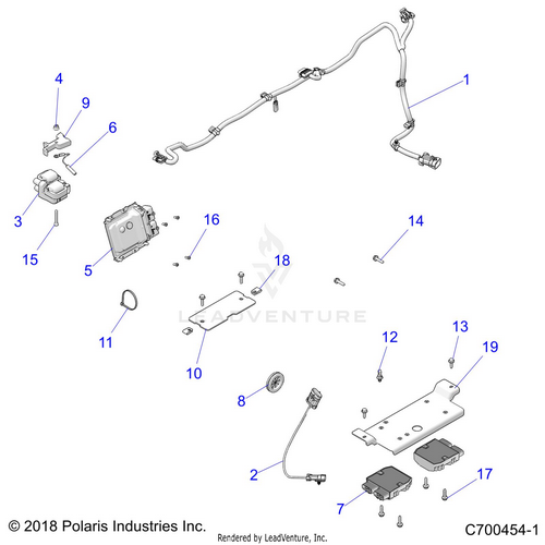 An Image of a Genuine Polaris Parts Schematic Diagram showing the schematic - ELECTRICAL: ECU REGULATOR ETC. - 2019 POLARIS RZR XP 4 TURBO S VELOCITY