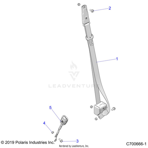 An Image of a Genuine Polaris Parts Schematic Diagram showing the schematic - BODY: SEAT BELT MOUNTING - 2022 POLARIS RZR RS1 EPS