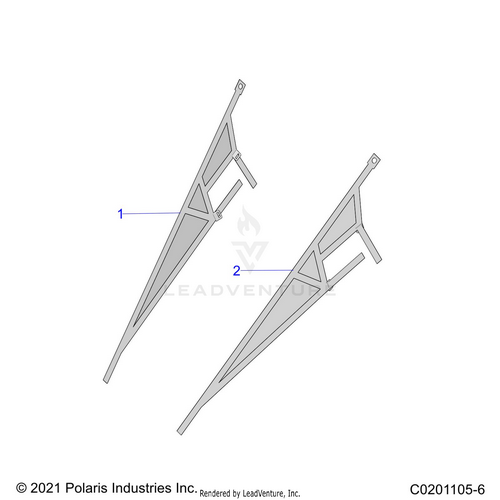 An Image of a Genuine Polaris Parts Schematic Diagram showing the schematic - BODY: NETS - 2024 POLARIS RZR 200 EVAP