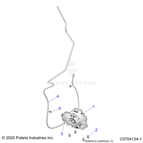 An Image of a Genuine Polaris Parts Schematic Diagram showing the schematic - DRIVE TRAIN: FRONT GEARCASE MOUNTING - 2022 POLARIS RZR XP 1000 HIGH LIFTER