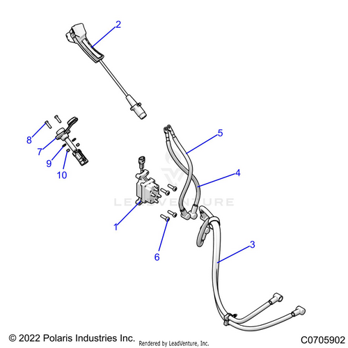 An Image of a Genuine Polaris Parts Schematic Diagram showing the schematic - ELECTRICAL: WINCH - 2022 POLARIS RZR XP 4 1000 HIGH LIFTER