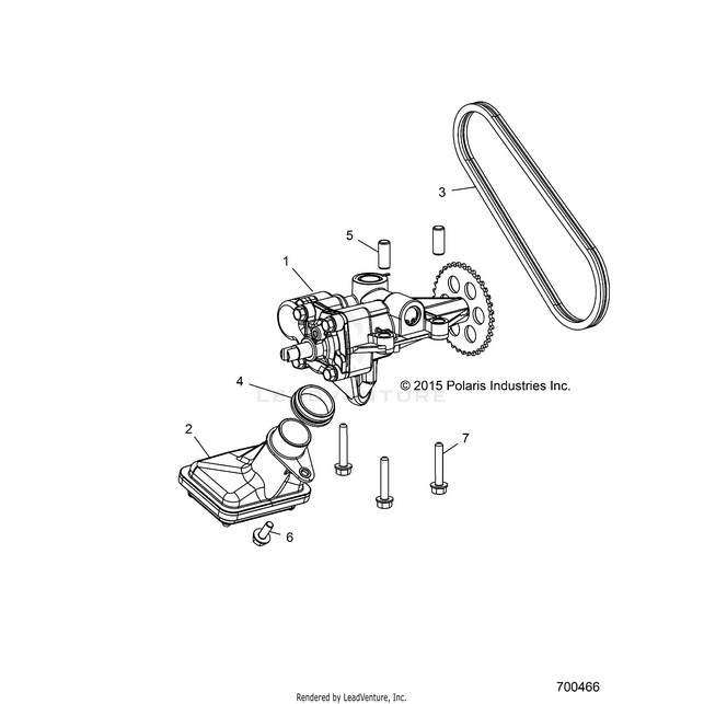 An Image of a Genuine Polaris Parts Schematic Diagram showing the schematic - ENGINE: OIL PUMP - 2017 POLARIS RZR XP TURBO