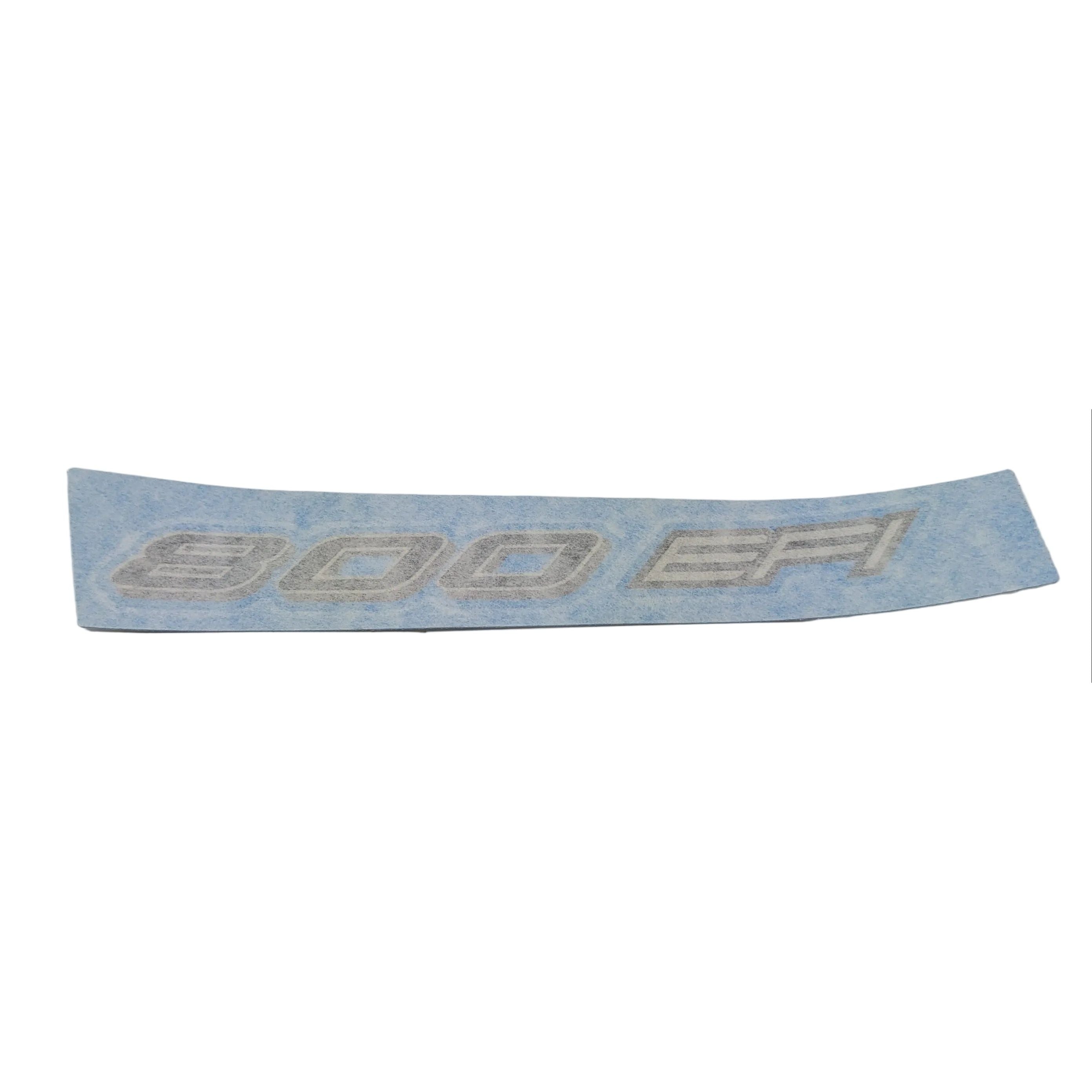 Faded gray curved decal with raised "800 EFI" text designed for Polaris hood on right side.