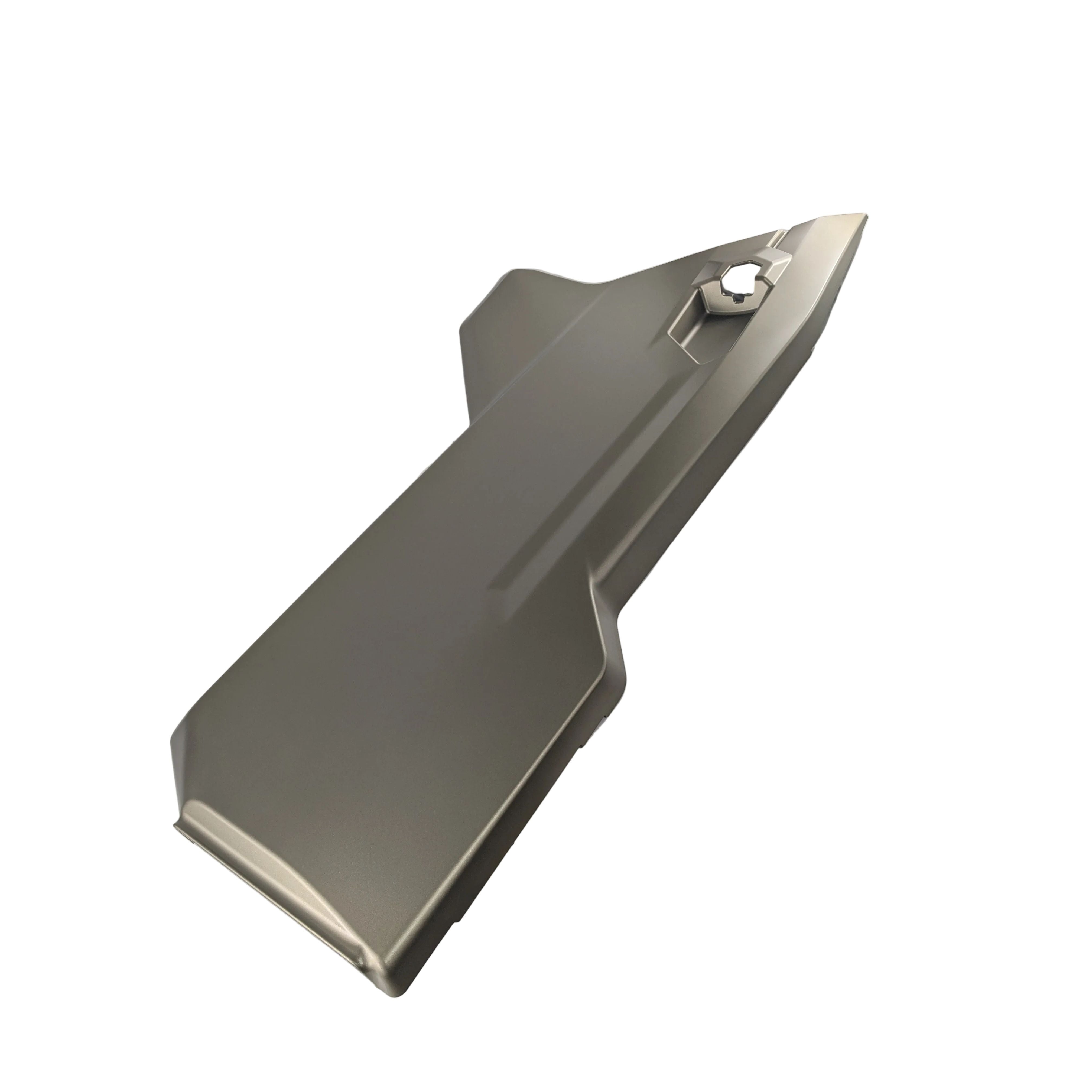 Matte black angular upper door panel for Can-Am UTV with integrated mounting hardware.