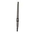 Black metal steering tie rod with splined ends and a central adjustment sleeve.