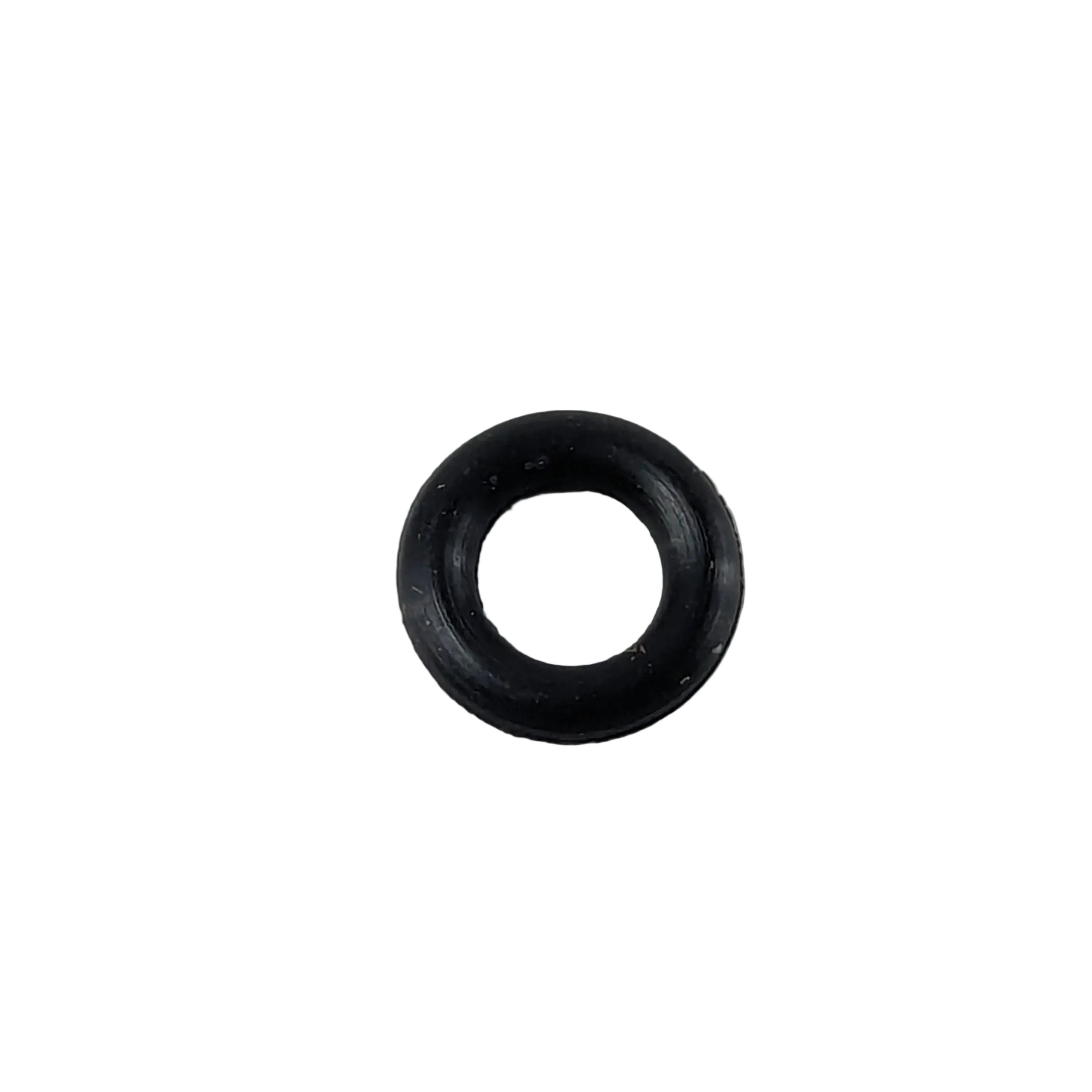 Black rubber O-ring with smooth surface, circular and flexible gasket seal.