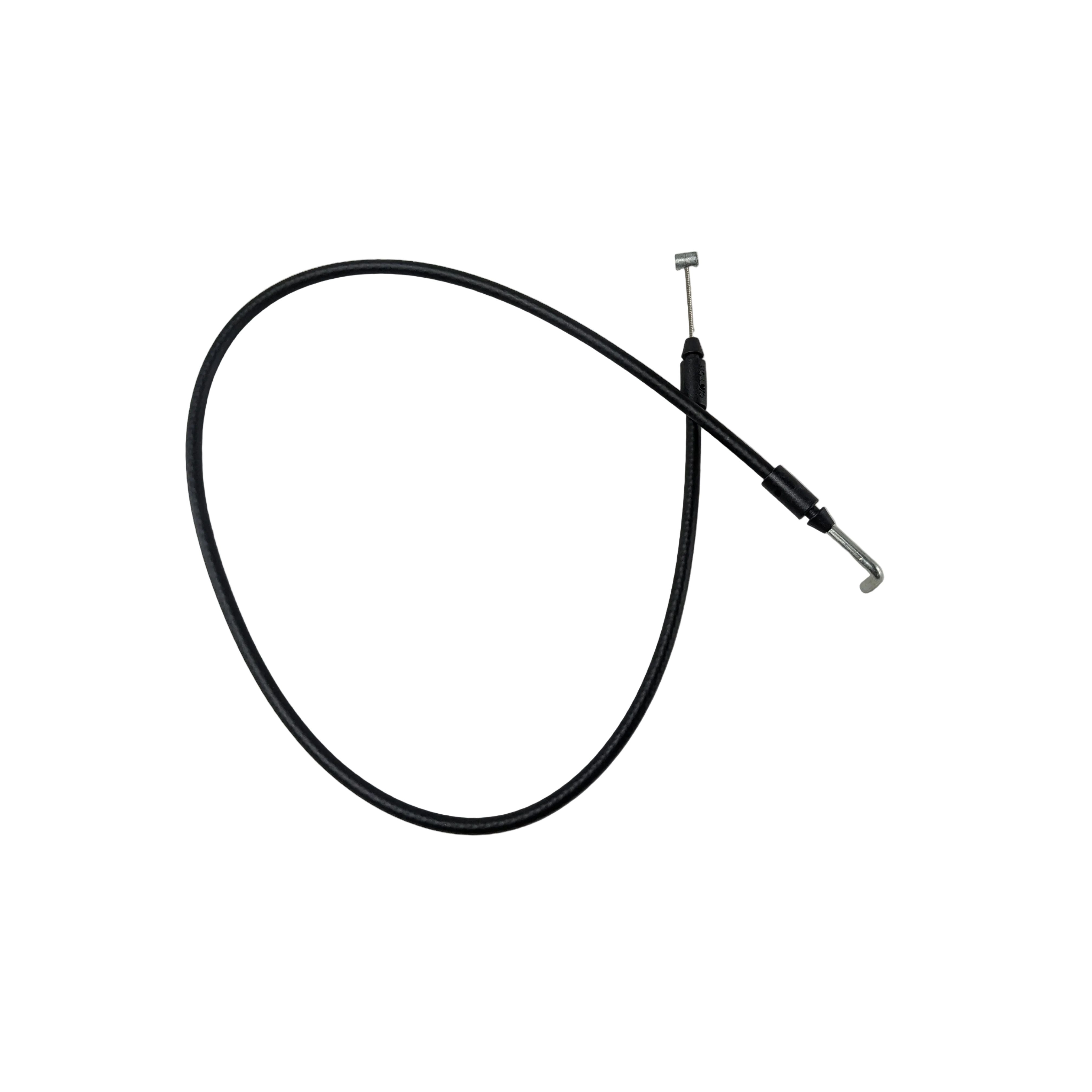 Black flexible interior latch cable with metal connectors on both ends for Can-Am vehicles.