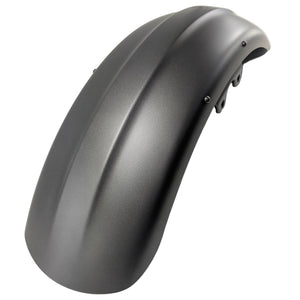 Matte super steel gray front fender with smooth curved design and mounting holes.