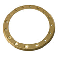 Gold-colored circular reinforcement disk with evenly spaced bolt holes around the perimeter.
