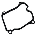 Black rubber engine cylinder gasket with irregular rounded shape and four mounting holes.