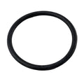 Black rubber O-ring gasket with smooth surface and circular shape on a white background.