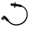 Black spark plug wire with rubber connectors and a molded flange for Polaris RZR 200 series.
