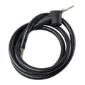 Black rubber-coated starter cable with protective boot and exposed metal terminal end.