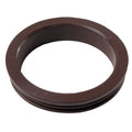 Brown rubber oil pickup seal ring with a smooth flat surface and rounded edges.