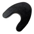 Black rubber end cap with a curved hook-like shape and smooth surface.