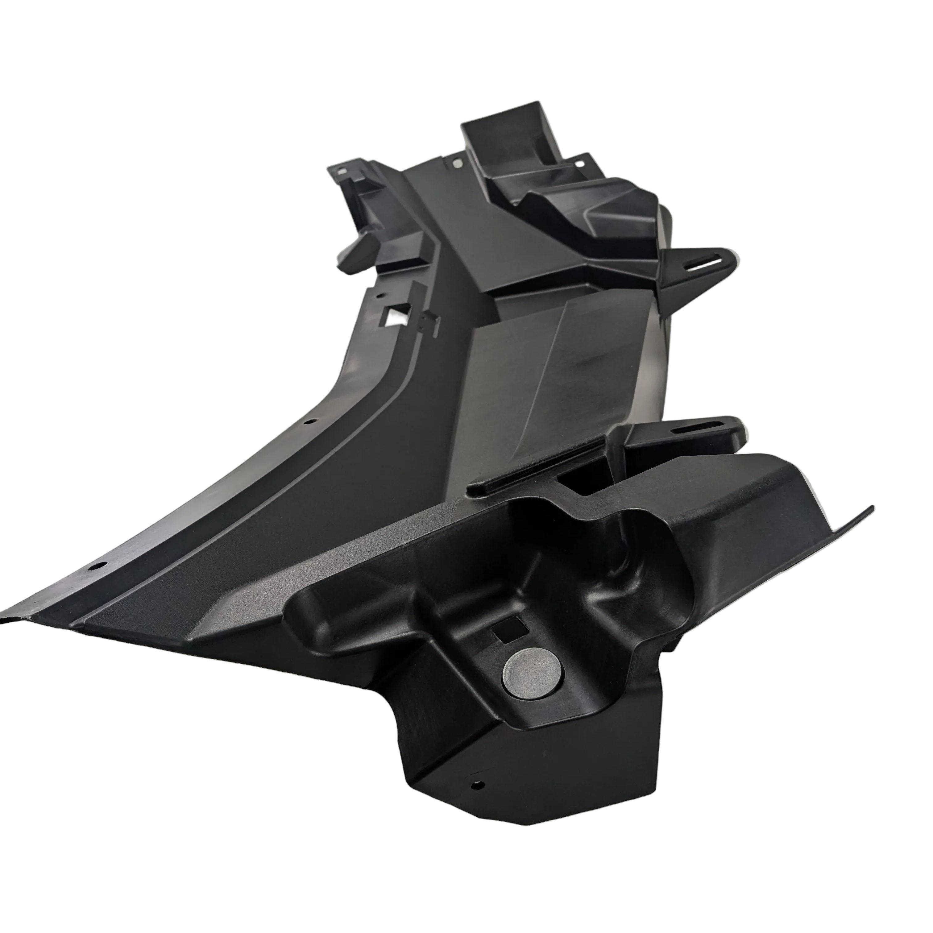 Black angular front upper deflector with molded plastic construction and mounting points for Can-Am Maverick X3.