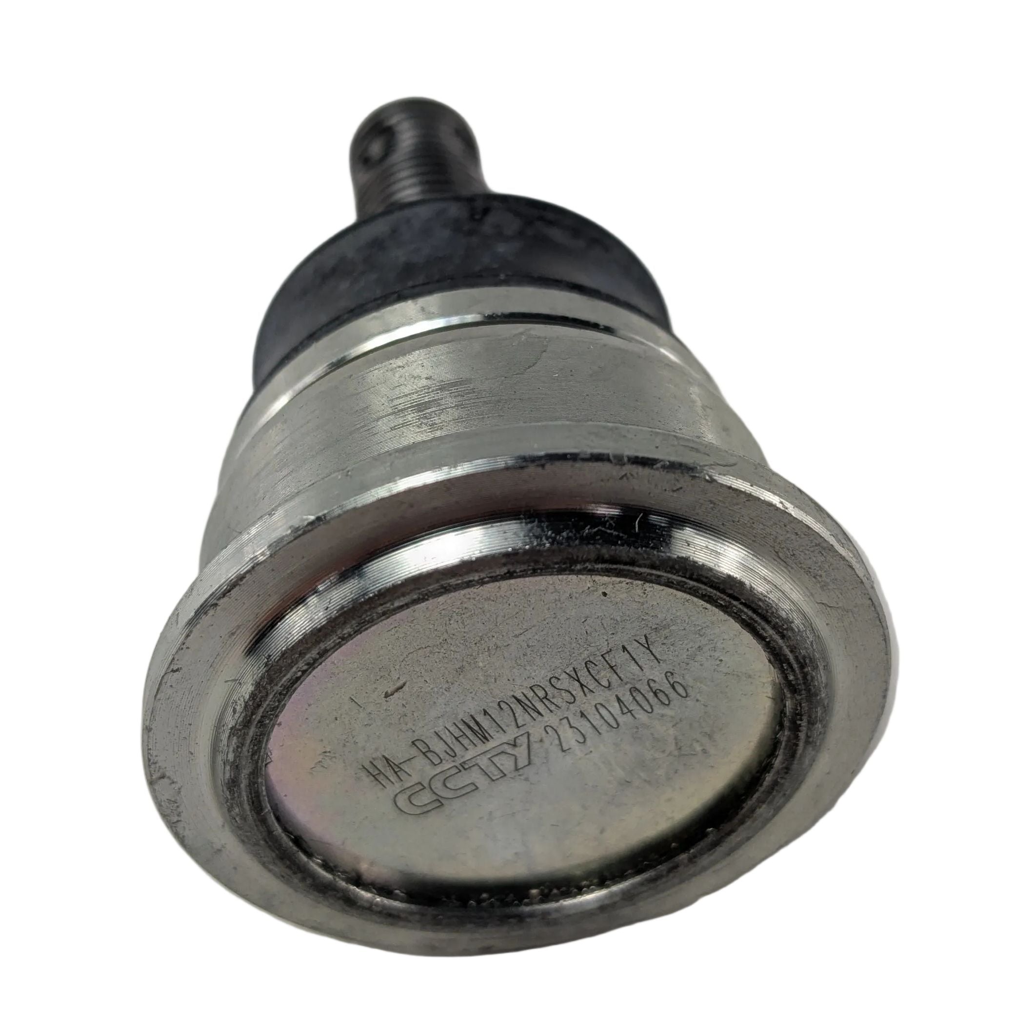 Metal and rubber lower ball joint for CFMOTO suspension with stamped part number on the base.