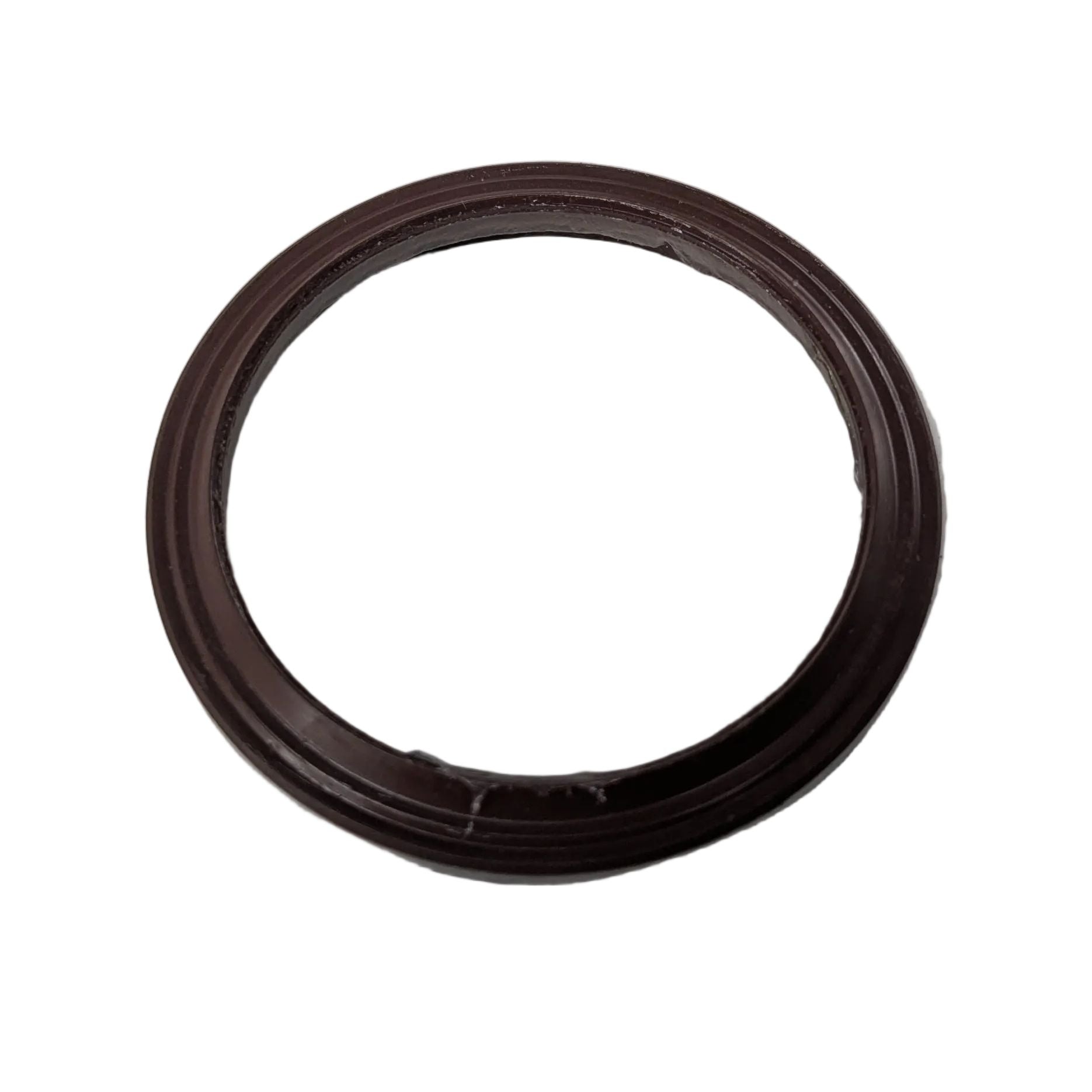 Round brown rubber oil seal with a smooth outer edge and inner lip for wet clutch housing.
