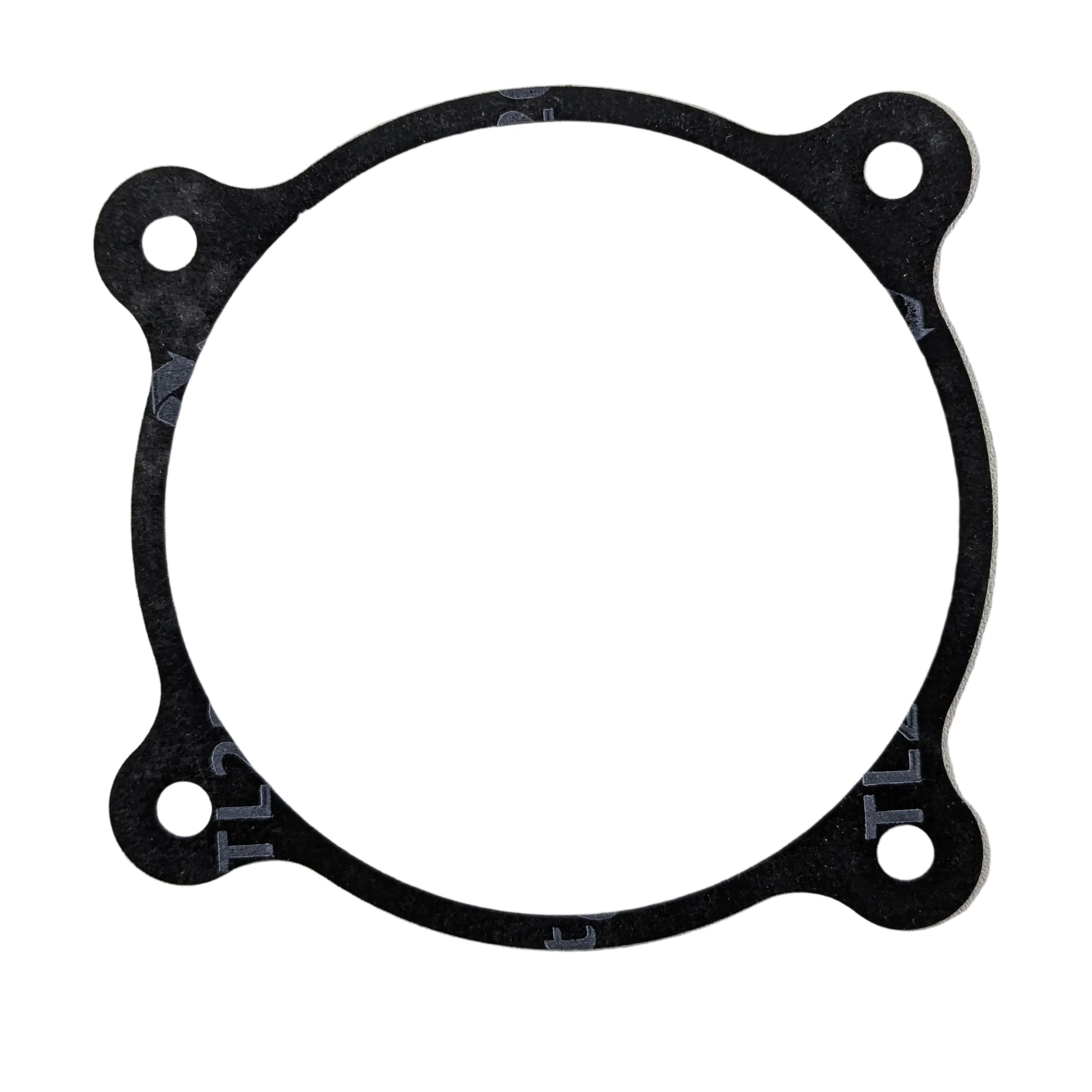 Black circular CVT housing gasket with four mounting holes, made of flexible material.