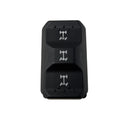 Black rectangular 2WD/4WD switch with white drivetrain icons and center toggle button.