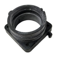 Black plastic intake socket with a circular opening and square mounting base with four holes.