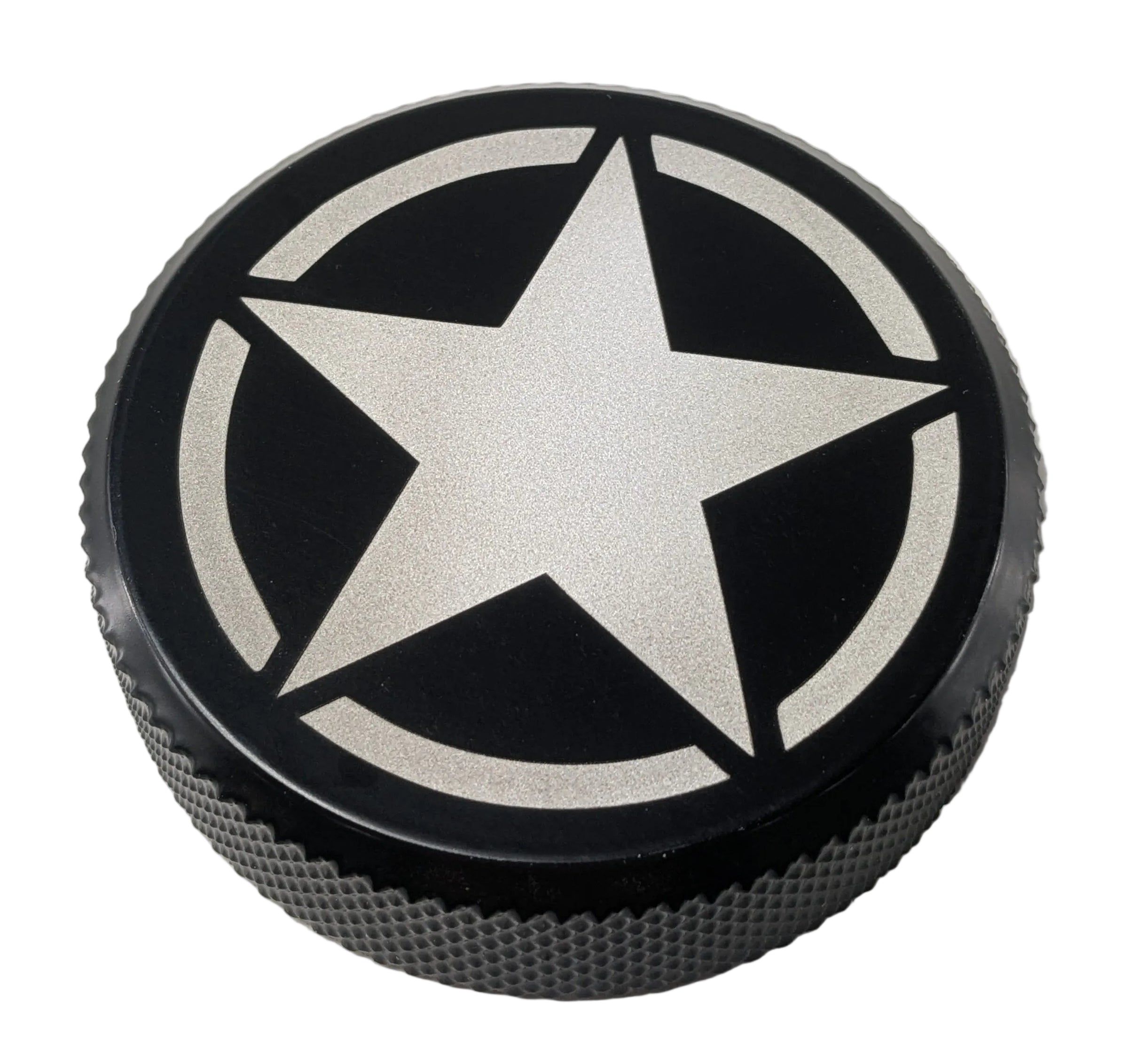 Black textured rear master cylinder cap with a large silver US Army star emblem on top.