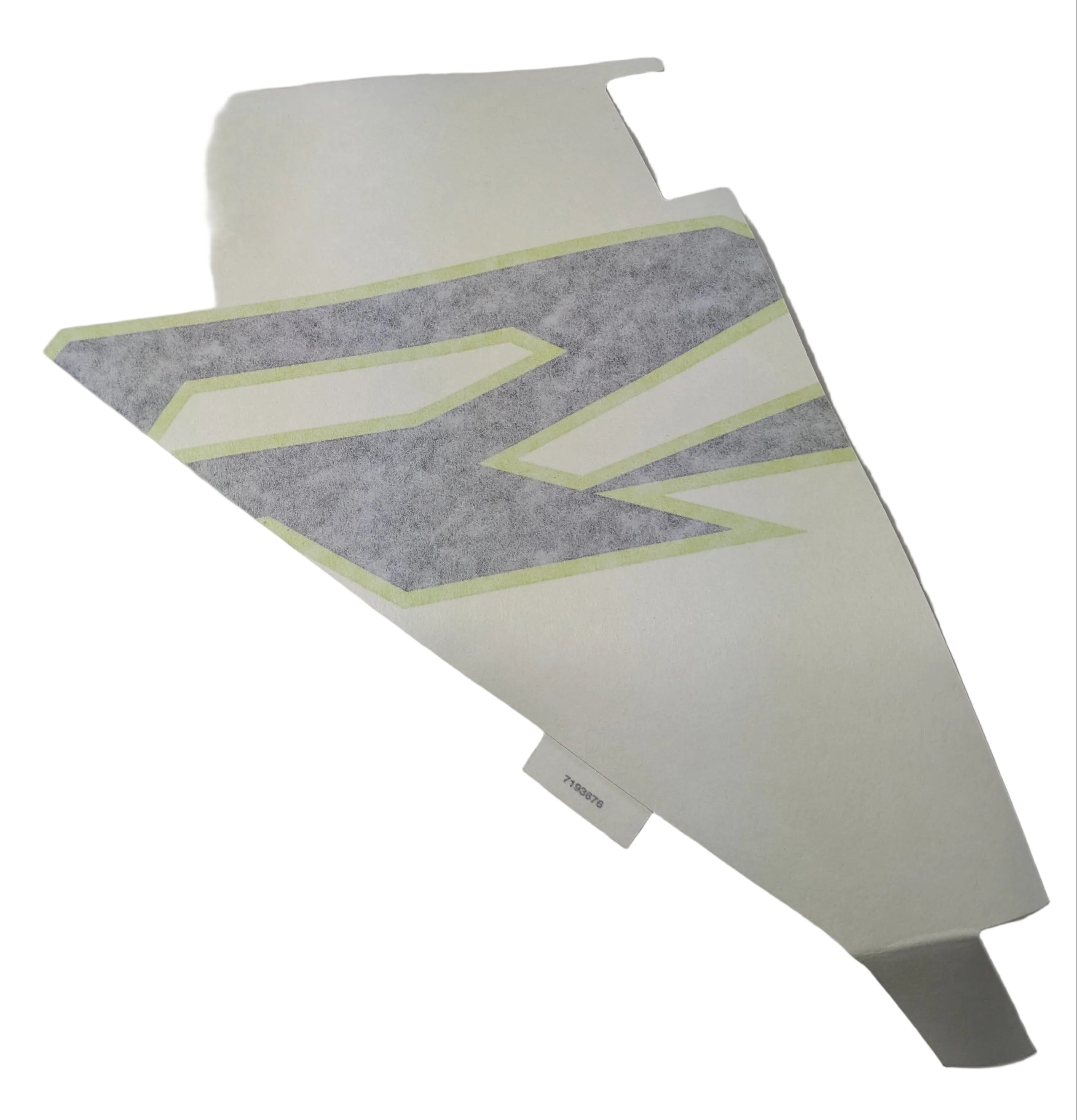 White and gray triangular bolster cover decal with angular stripe design for Polaris UTV.